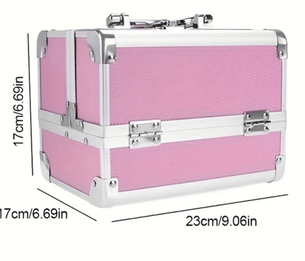 Portable Aluminum Alloy Cosmetic Organizer Box