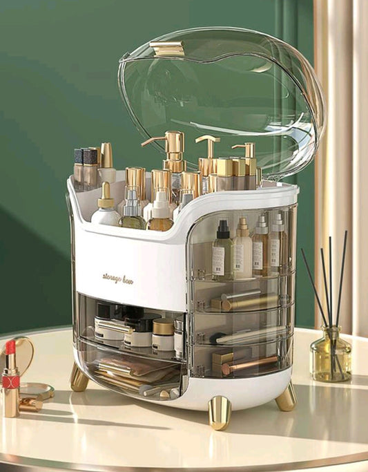 1pc Multifunctional Cosmetics Storage Box With Transparent Drawers