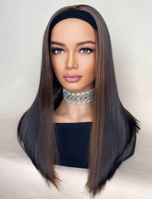Long Straight Bob Headband Wig